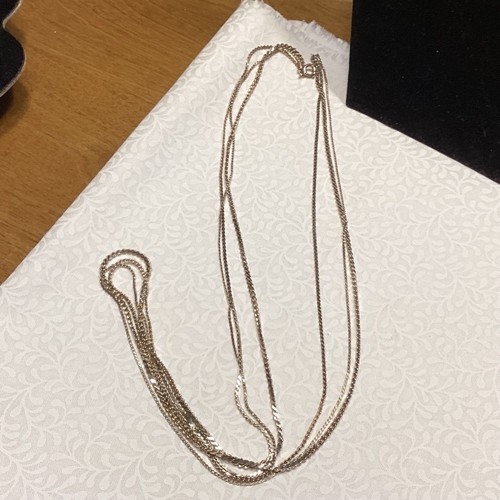 Elegant Goldtone Triple Chain Necklace